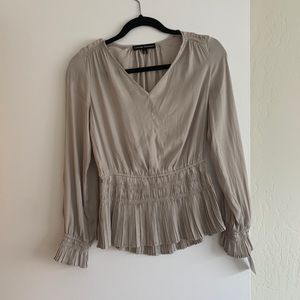 Catherine Malandrino Pleated & Smocked Blouse S